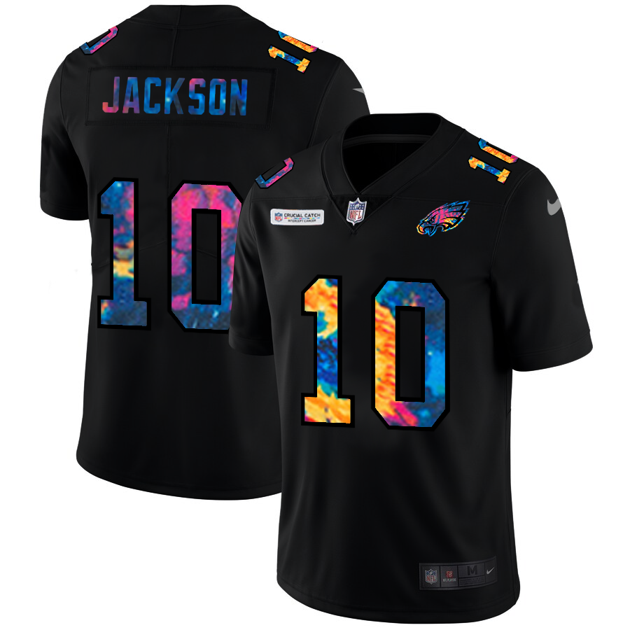 NFL Philadelphia Eagles 10 Desean Jackson Men Nike MultiColor Black 2020 Crucial Catch Vapor Untouchable Limited Jersey
